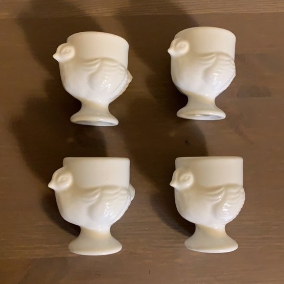 Vintage White Ceramic Boiled Egg Cups (Set of 4) - Picture 2 of 6